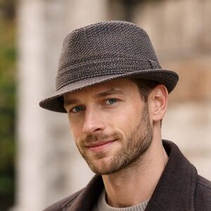 Vintage Chelsea 100% Wool Brown Tweed Classic Unisex Hat